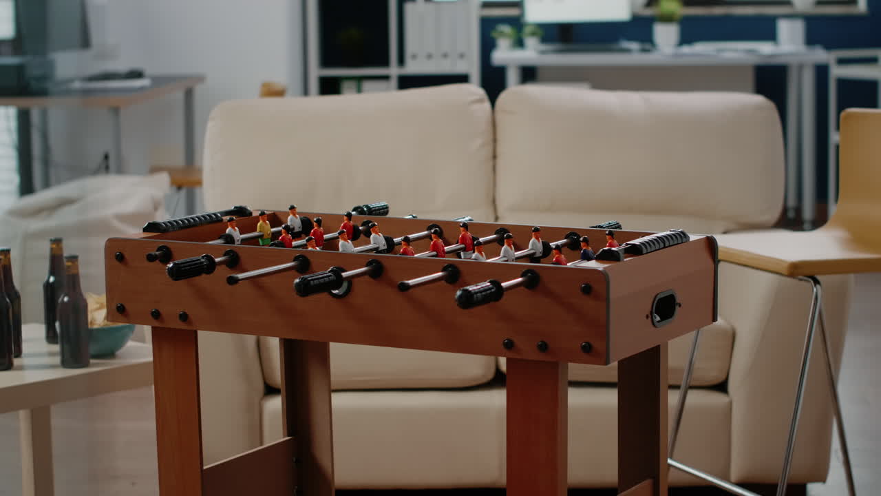 Empty office prepared for drinks and snacks after work