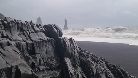 black sand beach, iceland