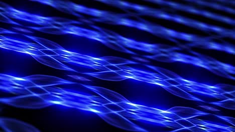 3d perspectiva patrón sin costuras brillo azul gradiente onda de malla de alambre. fondo futurista abstracto con movimiento hipnótico de onda para la tecnología concepto de introducción de ciencia ficción. 4k bucle 3d listo.