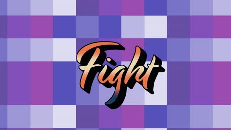 animation of fight text over colorful squares