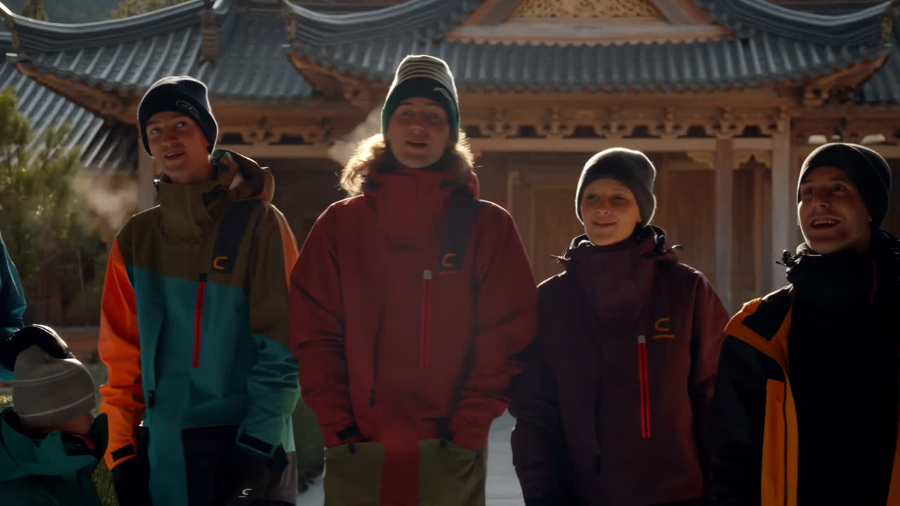 Group of People in Winter Clothing