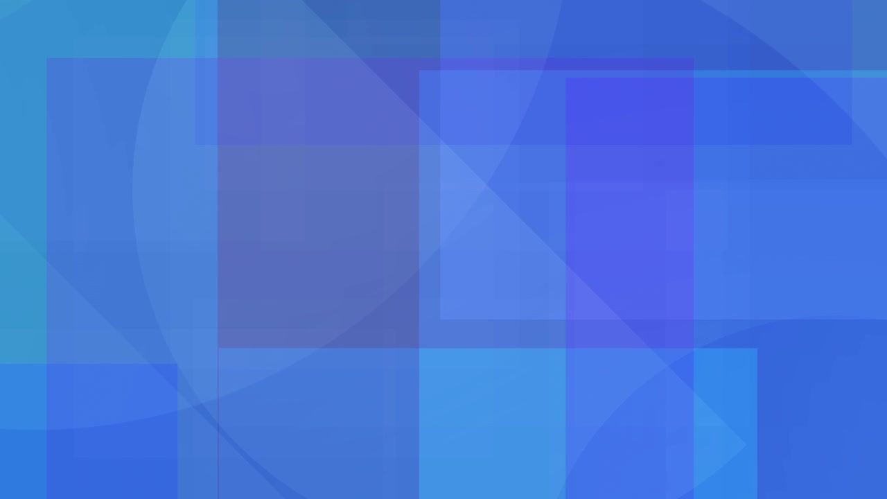 Fondo moderno y abstracto de formas geométricas azules y moradas en cámara lenta y bucle, círculos y cuadrados, fondo de diseño digital moderno