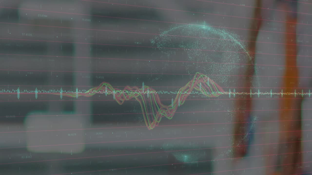 Animation of data processing over empty warehouse