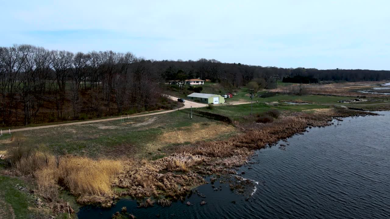 The easternmost shore of the Muskegon River at it's mouth