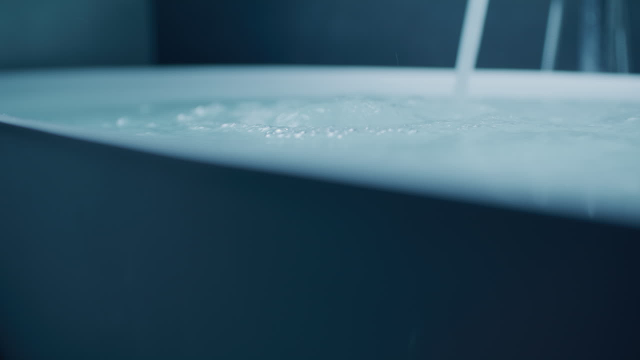 Water Filling a Modern Bathtub