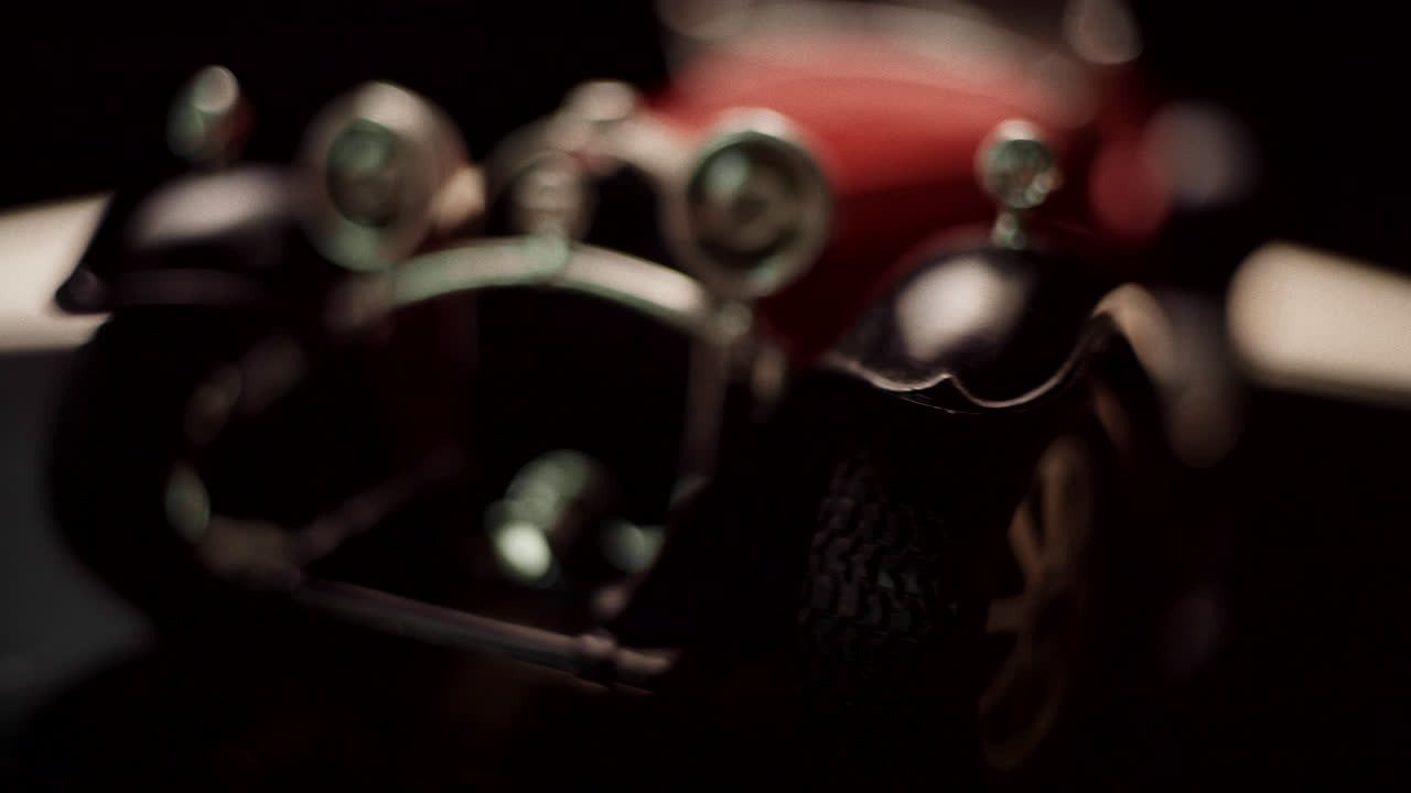 Close-up of a Vintage Car Model