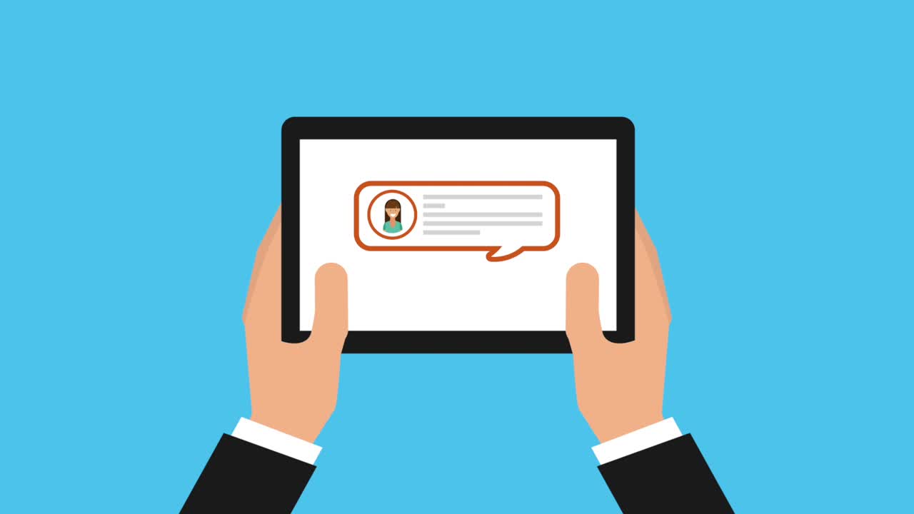 chat message digital animation hd