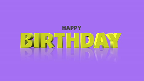 texto de felicitación de cumpleaños de dibujos animados en gradiente de moda púrpura