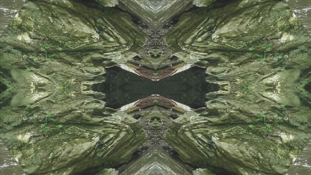 caleidoscopio de vegetación usando imágenes de bosque de wissahickon creek, philadelphia, #48