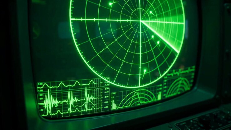 Vintage Radar Screen Displaying Scanning Motion