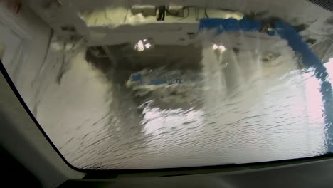 view of touchless car wash from drivers seat