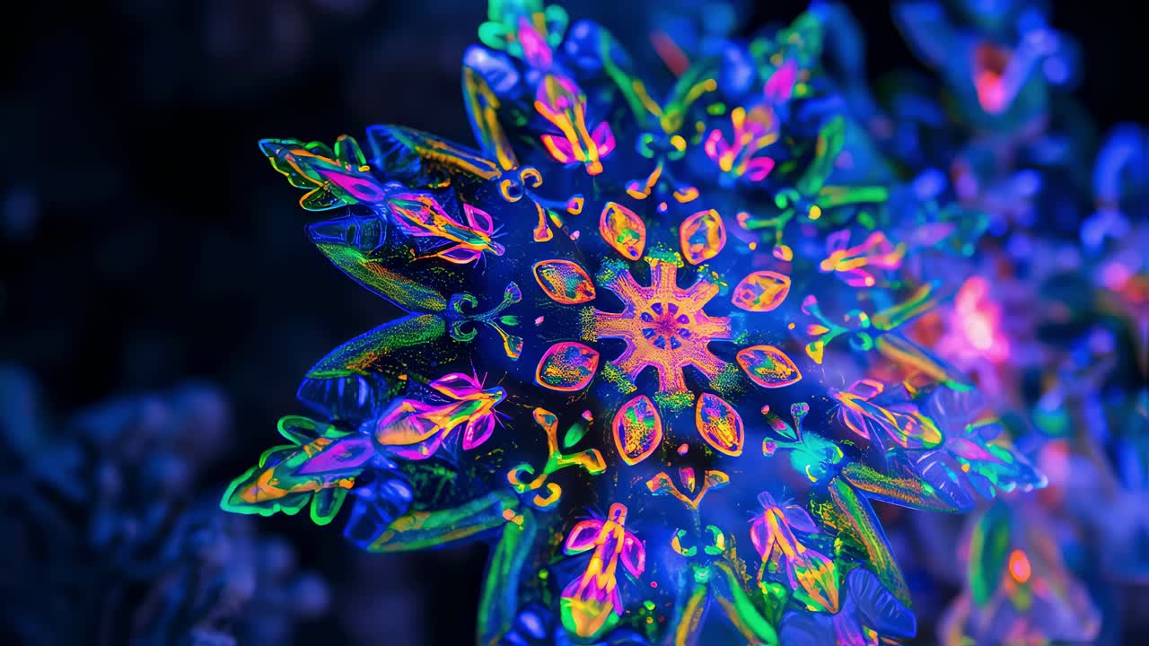 Vibrant Holographic Snowflake