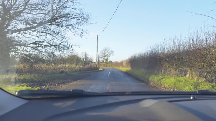 Left side drving on a UK Country Road