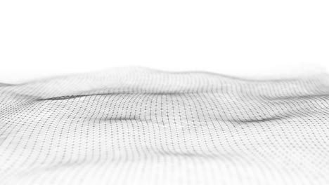 onda en blanco y negro. visualización de grandes datos. fondo abstracto con puntos entrelazados. renderización en 3d.