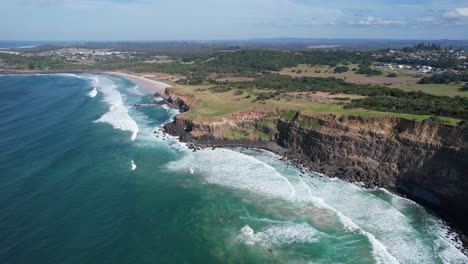 Playa-De-Boulder---Lennox-Heads---Nueva-Gales-Del-Sur---Australia---Toma-Aérea