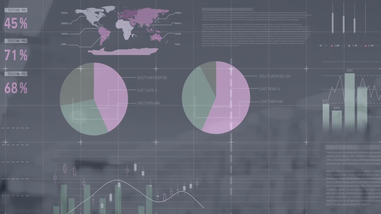animación de estadísticas y procesamiento de datos financieros con tienda