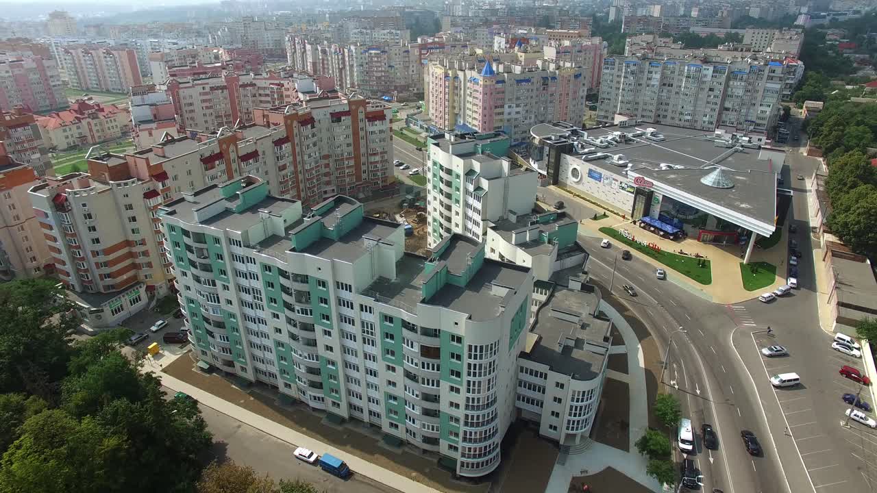 New large residential community. Aerial view of residential area in typical home community