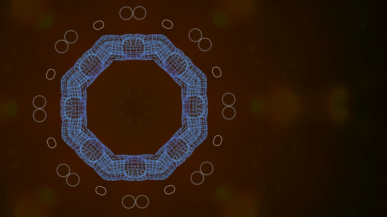 formación de cuadrícula abstracta que genera activamente nuevos impulsos de la fuente de energía y luego da un efecto de onda de choque aislado en fondo negro,