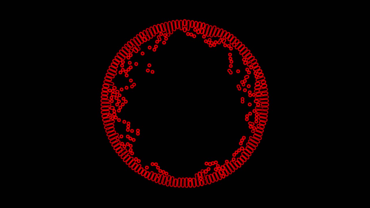 Abstract red circle on black background