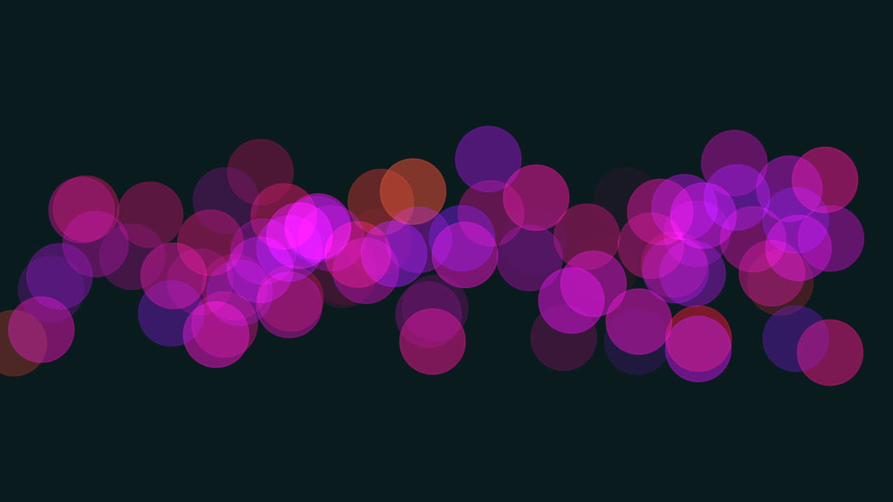 disposición circular de círculos vibrantes sobre un fondo negro