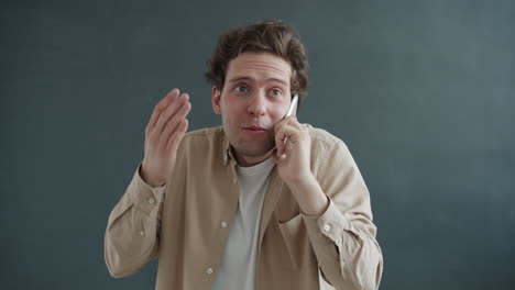 man talking on phone