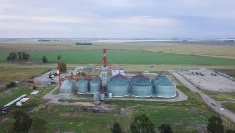 expansive silo complex in rural farmland setting - aerial