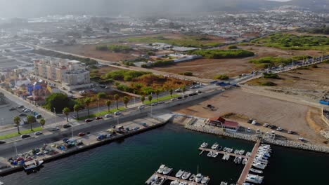 drone footage from the marina by linea de la concepcion, spain