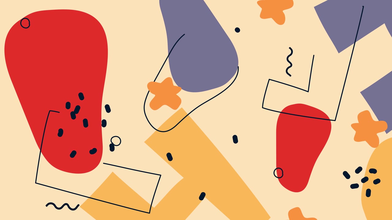 Abstract Animated Background with Colorful Organic and Geometric Shapes