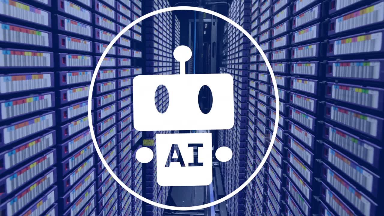 animación de un texto y procesamiento de datos a través de servidores informáticos