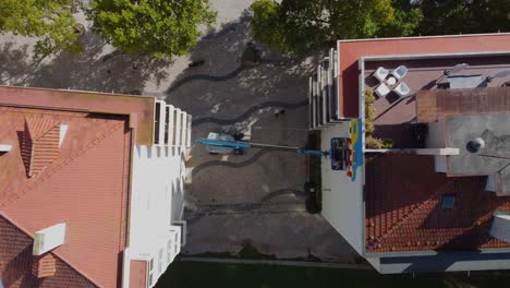 aerial view providing a zoomed-in perspective of the reconstruction efforts in the city of lisbon