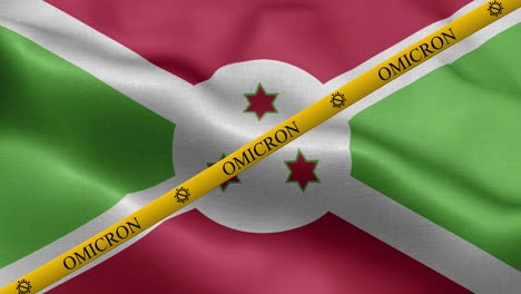 variante omicron y banda de prohibición en la bandera de burundi