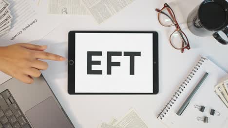 eft displaying on a tablet screen