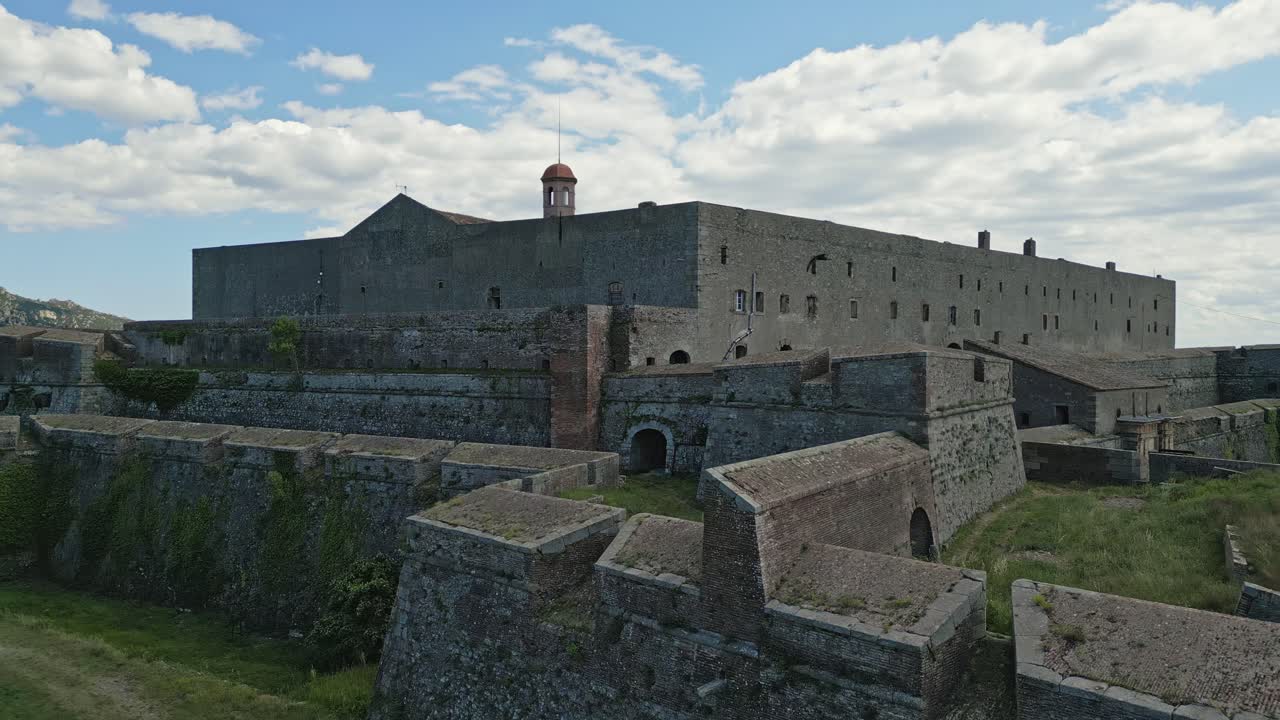 View at medieval fortress Bellegarde in Le Perthus, masterpiece of military architecture