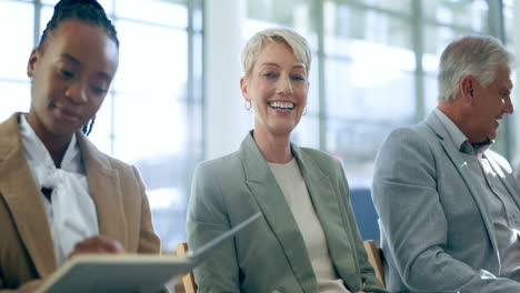 face, recruitment and business people in waiting