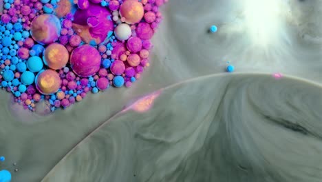 pintura colorida y burbujas fondo abstracto video 4k