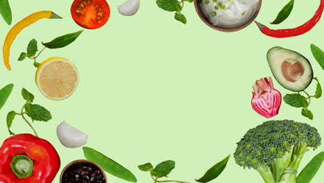 vídeo generado digitalmente de alimentos saludables