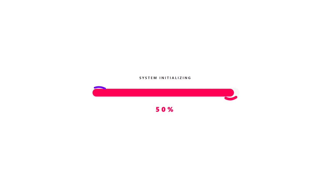 Digital Loading Progress Bar Initializing on White Background