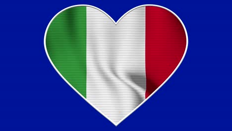 italy heart love flag loop - realistic 4k flag waving in the wind