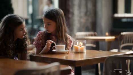 dos chicas disfrutando de café en una cafetería