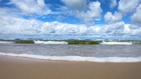 Waves-on-Sandy-Shore-Slowmotion-Shot