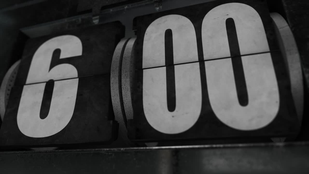 высококачественный cgi рендеринг старого стиля промышленного вида флип-часы тикают с 5