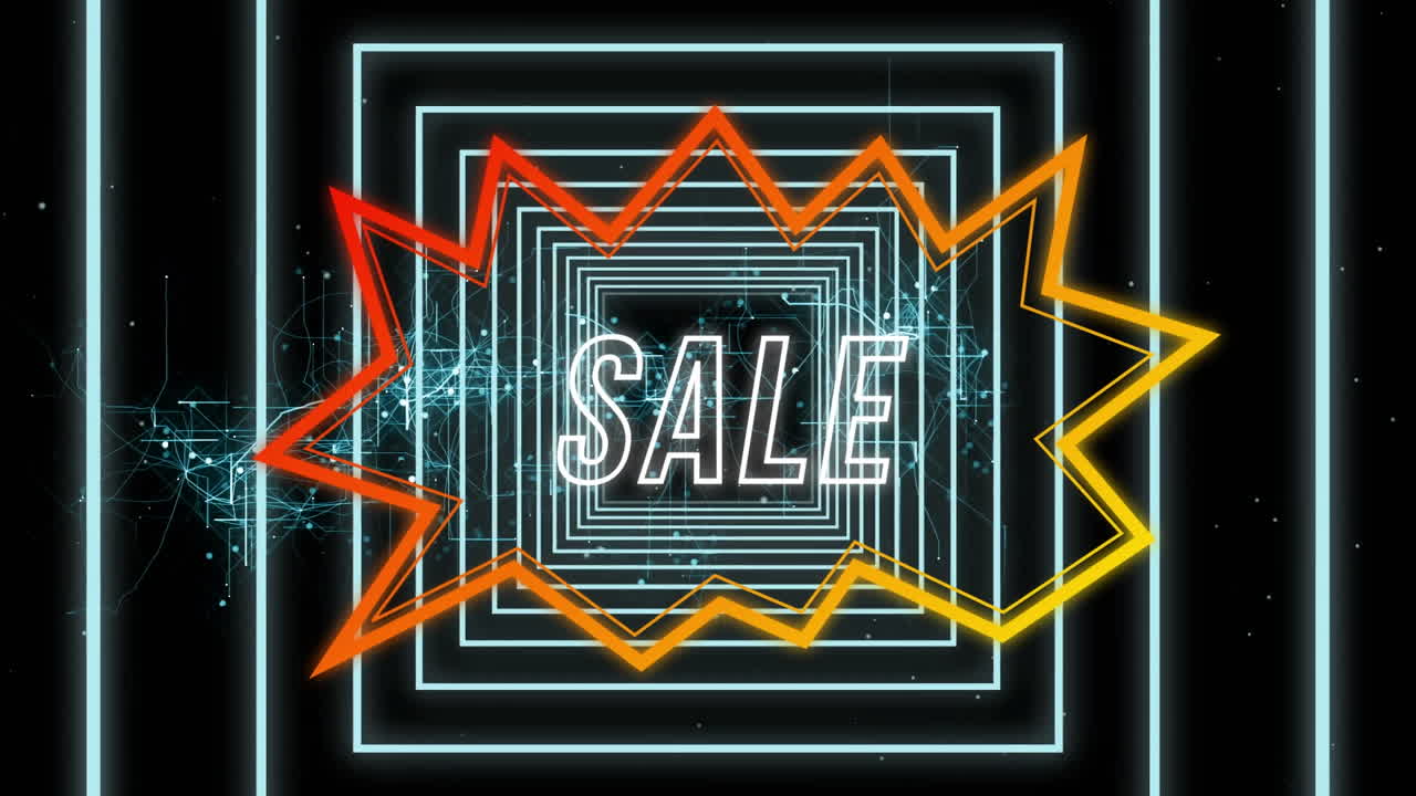 레트로 스피치 버블에서 판매 텍스트의 애니메이션