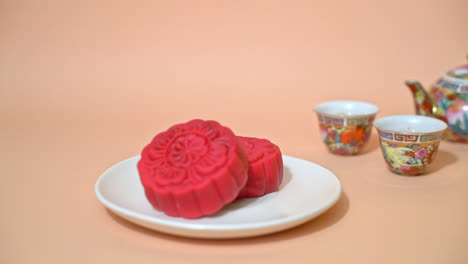 moon cake red velvet flavour for mid-autumn festival