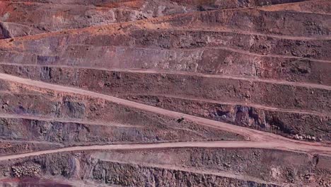 aerial of switchback roads in the siana glod silver mine, mainit, philippines