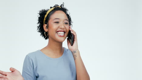 Llamada-Telefónica,-Divertida-Y-Hablando-Con-Cara-De-Mujer