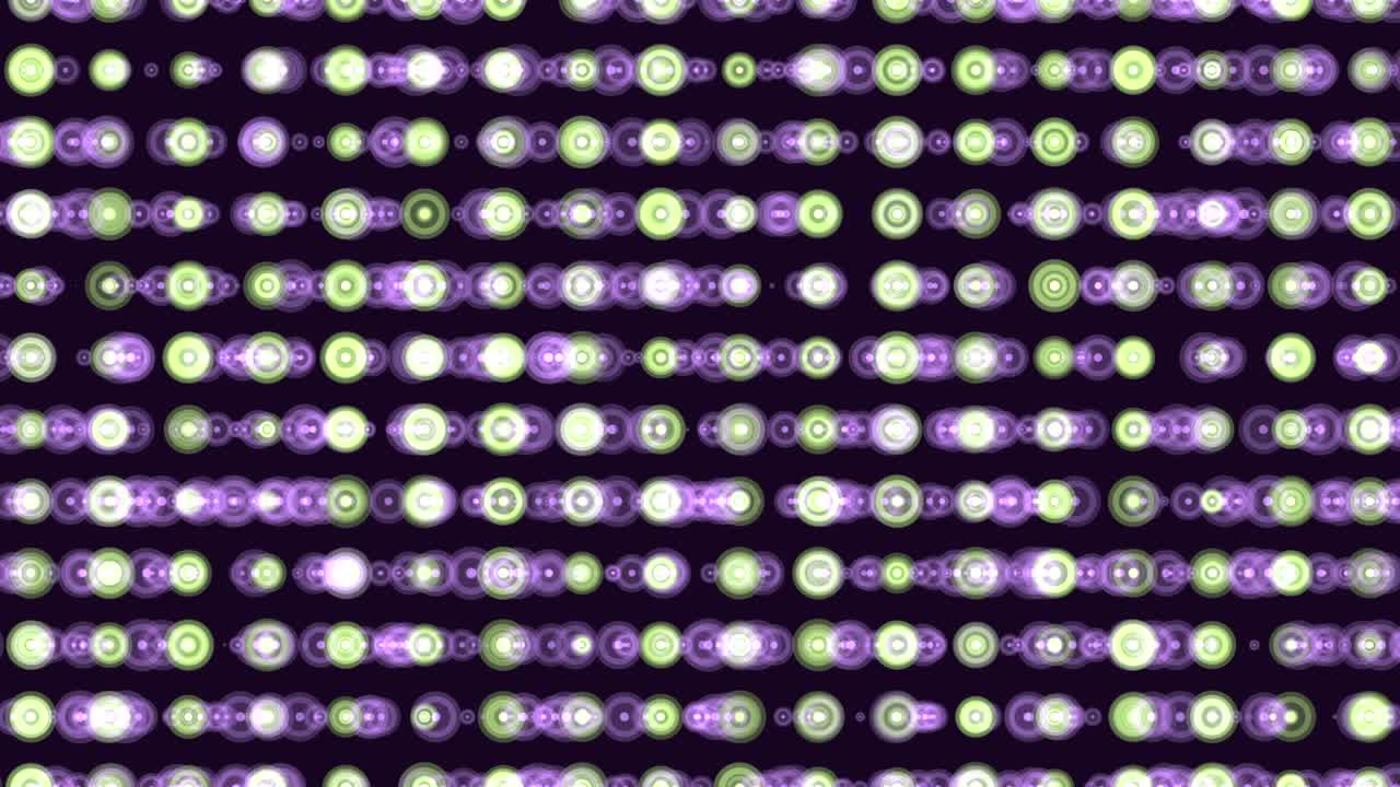 patrón de puntos futuristas azules y amarillos en movimiento en filas