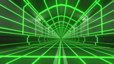 Loop-Tunnel-80er-Retro-Tron-Zukunft-Drahtgitter-Arcade-Straße-U-Bahn-Neonlicht-4k