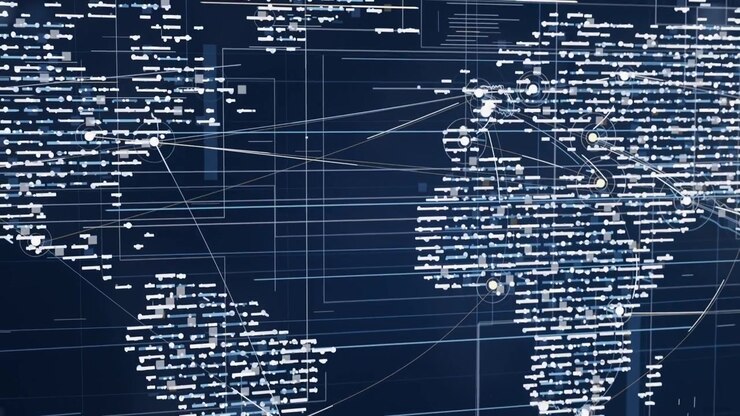 Starting playback, map drawing links on screen in cockpit, pulsing nodes highlighting global links