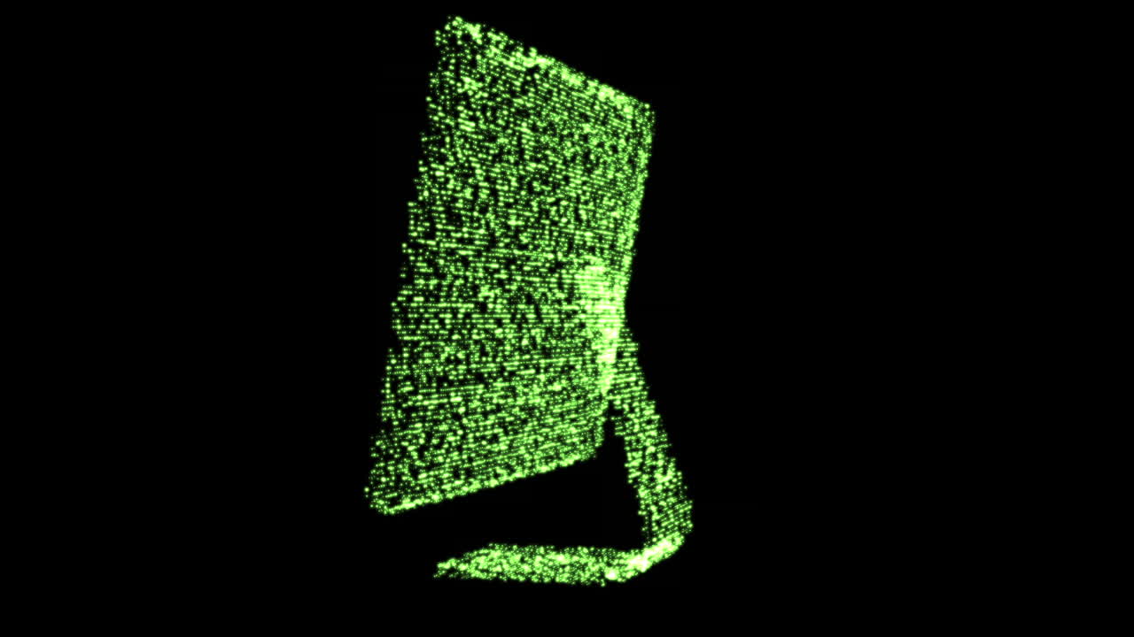 Green revolving computer monitor
