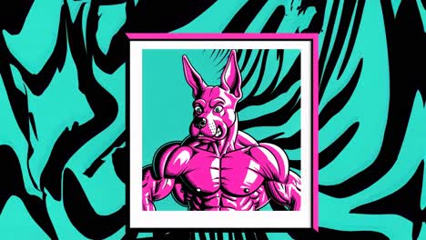 ilustración de un perro músculo rosa